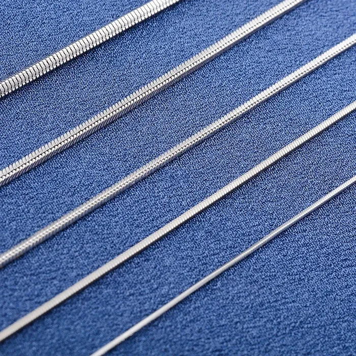 Authentic Wholesale Women Men 1mm 2mm 3mm Round Snake Chain Classics Long Necklace Choker on the Neck Collar DIY Jewelry Accessories Gift