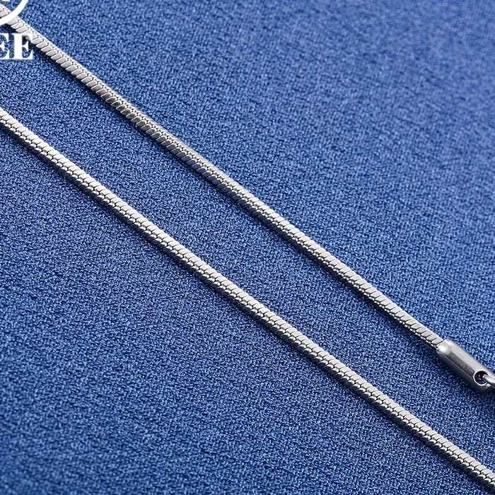 Authentic 925 Sterling Silver Jewelry Accessories for Women Men Round Snake Chain 1/2/3mm Long Necklace 18K Gold Neck Choker DIY