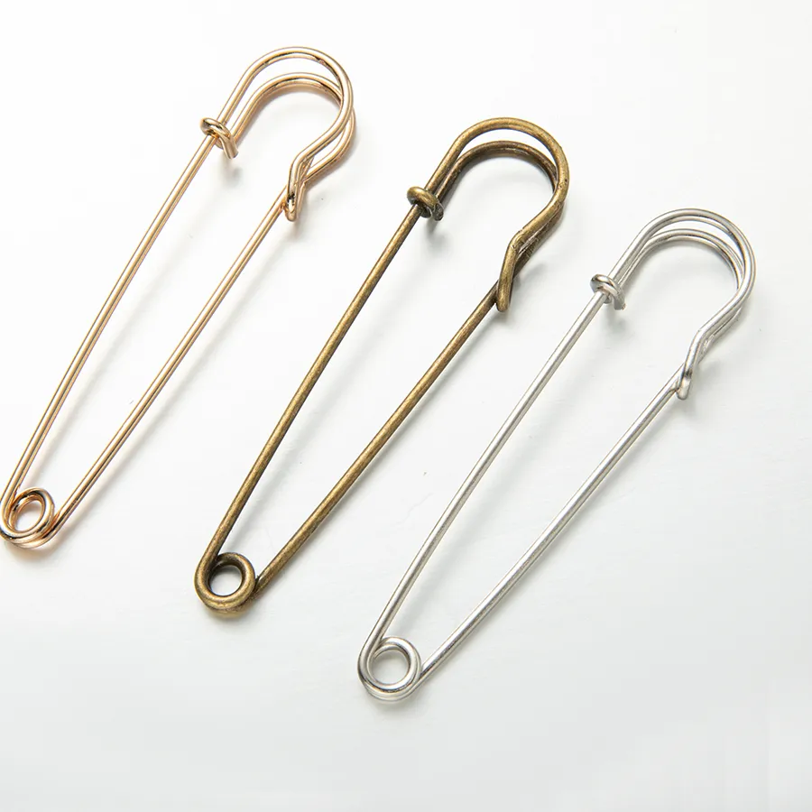 Authentic 20pcs 38/45/50/55/60/65/70/75/80/100mm Metal Safety Simple Brooch Pin Base Pins Broochs for DIY Jewelry Making