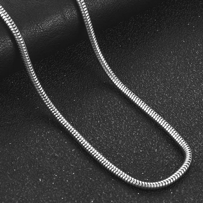 Authentic 1/2/3mm Classics 925 Sterling Silver Necklace Fashion High Quality 18K Gold Round Snake Chain Jewelry Accessory for Men Women