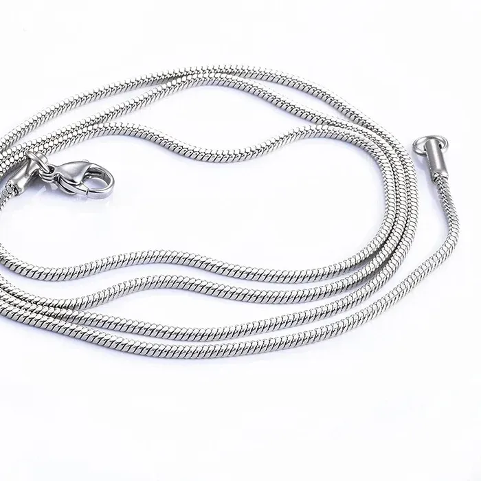 Authentic 925 Sterling Silver Round Snake Chain Necklace 18K Gold 1/2/3mm Necklaces Men Women's Jewelry DIY Creative Chain Accessories