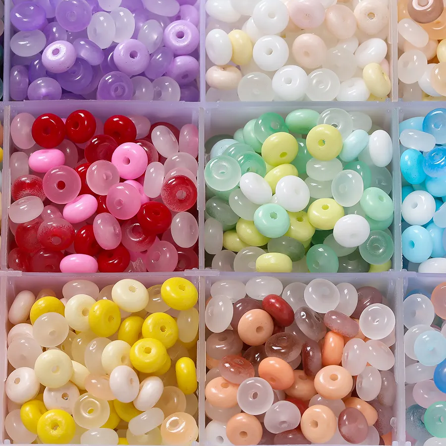 Authentic Verdant Whispers: One Hundred Glass Jade-Imitation Spacer Beads