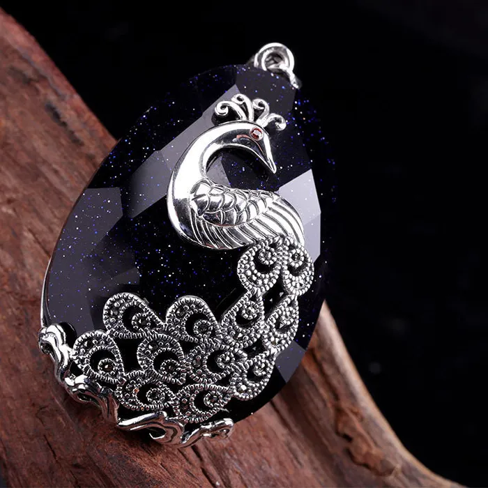 Authentic Uglyless 2 Sizes Lady Peacock Pendants for Women Hollow Vines Ethnic Necklaces NO Chains 925 Silver Phoenix Animal Jewelry Thai