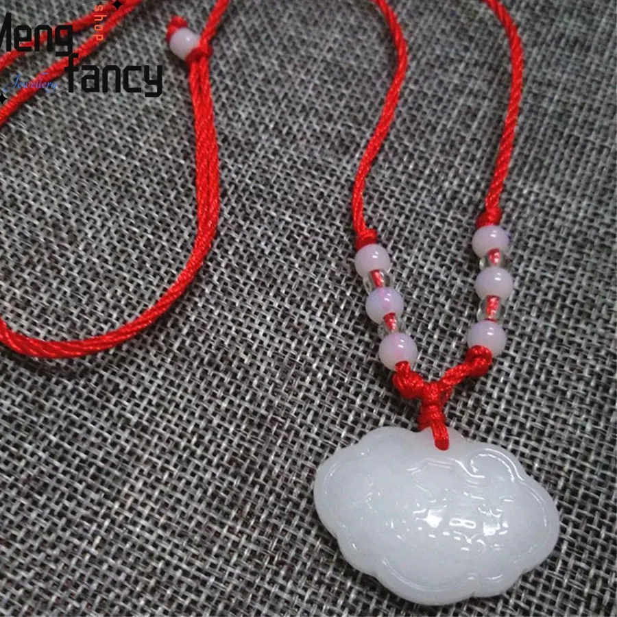 Authentic Sacred Lotus Of Longevity Hetian Jade Amulet