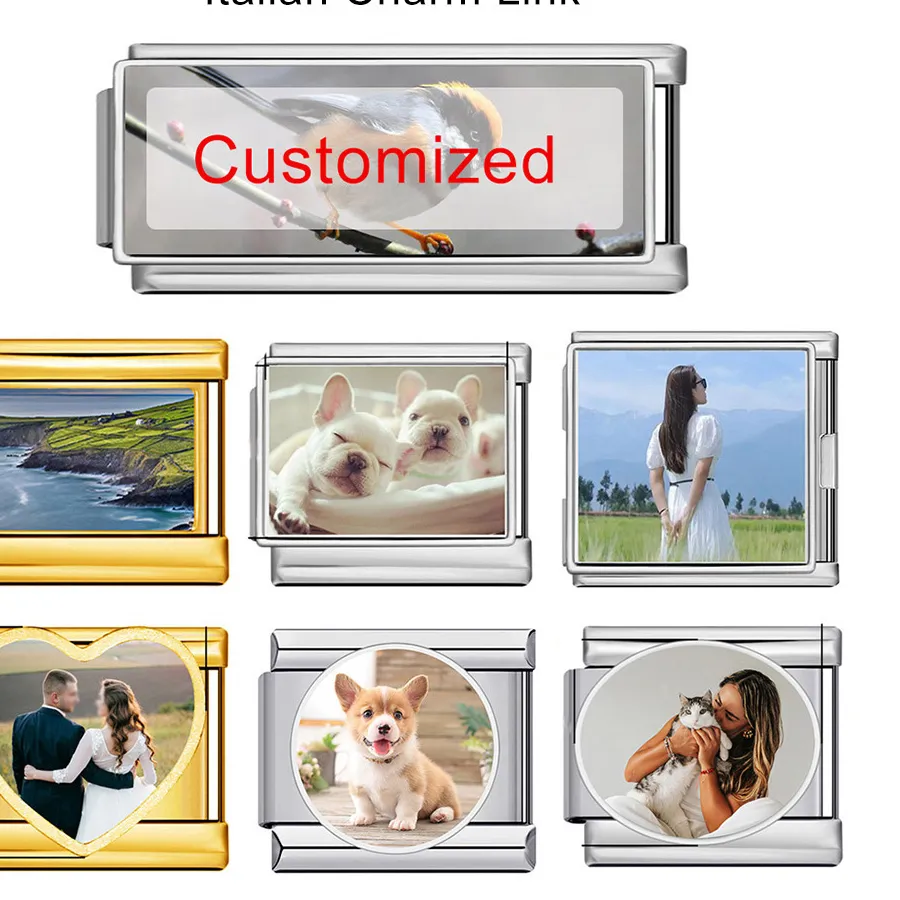 Authentic Creative Picture Colorful Customization Charms Italian Links Fit 9Mm Beads Diy Making Jewelry