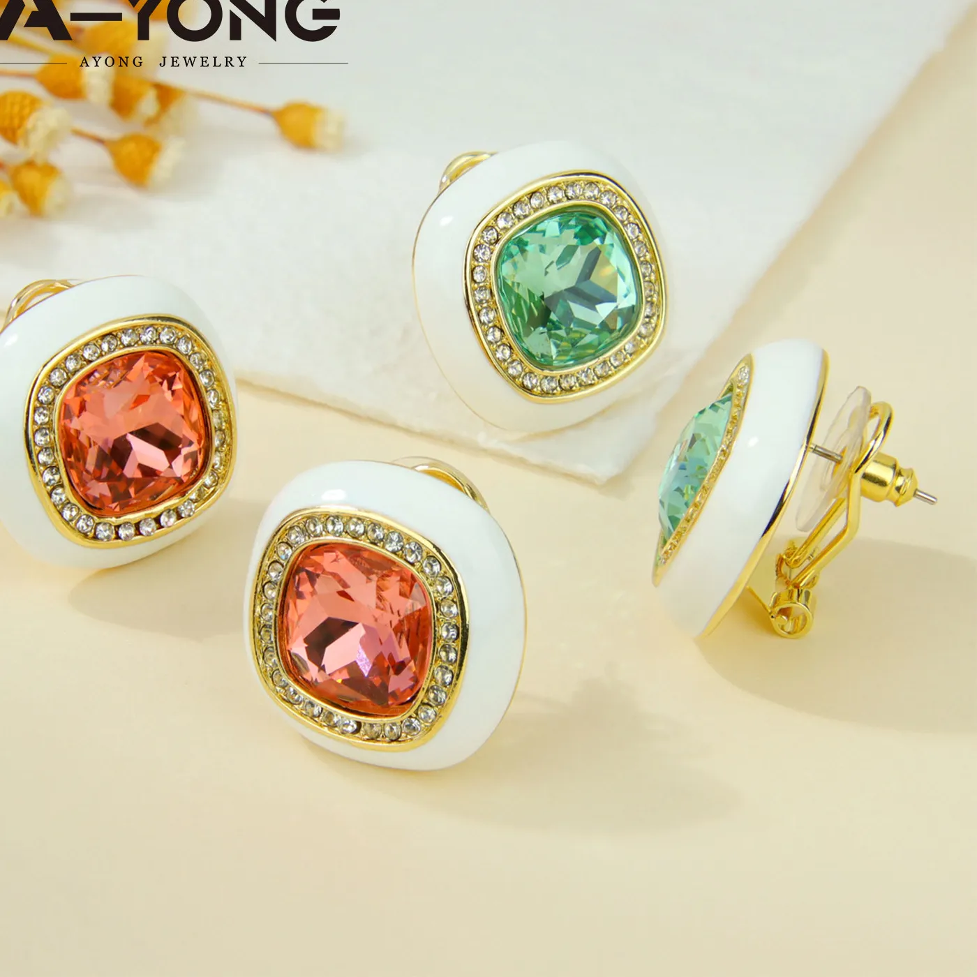Authentic Baroque Radiance: 14k Crystal Earrings for Spiritual Illumination