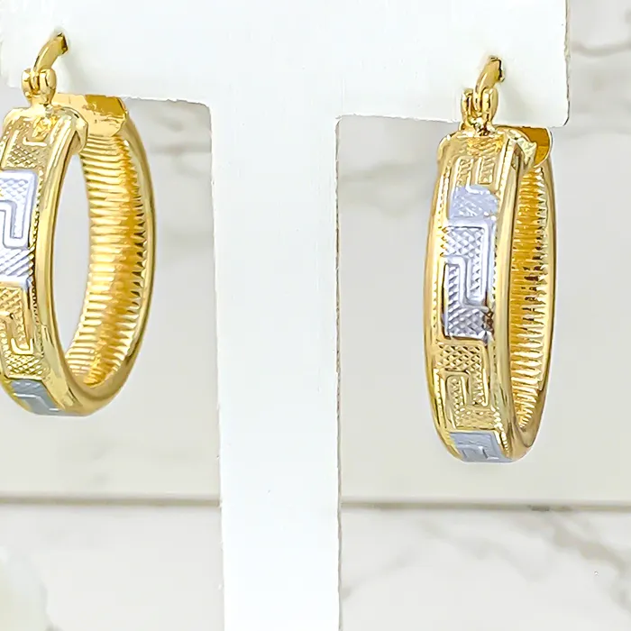 Authentic Circle Hoop Earrings Round Original Dubai 18K Gold Plated Italian African Jewelry Sets