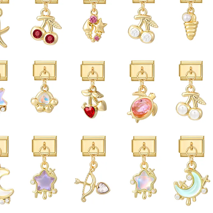Authentic Ocean Series Charm Shell Jellyfish Octopus Turtle Italian Charm Links Fit 9mm Bracelet DIY Jewelry Making