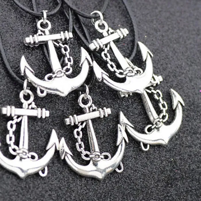 Authentic 10Pcs Anchor Pendants Necklaces Jewelry And Sailor Style