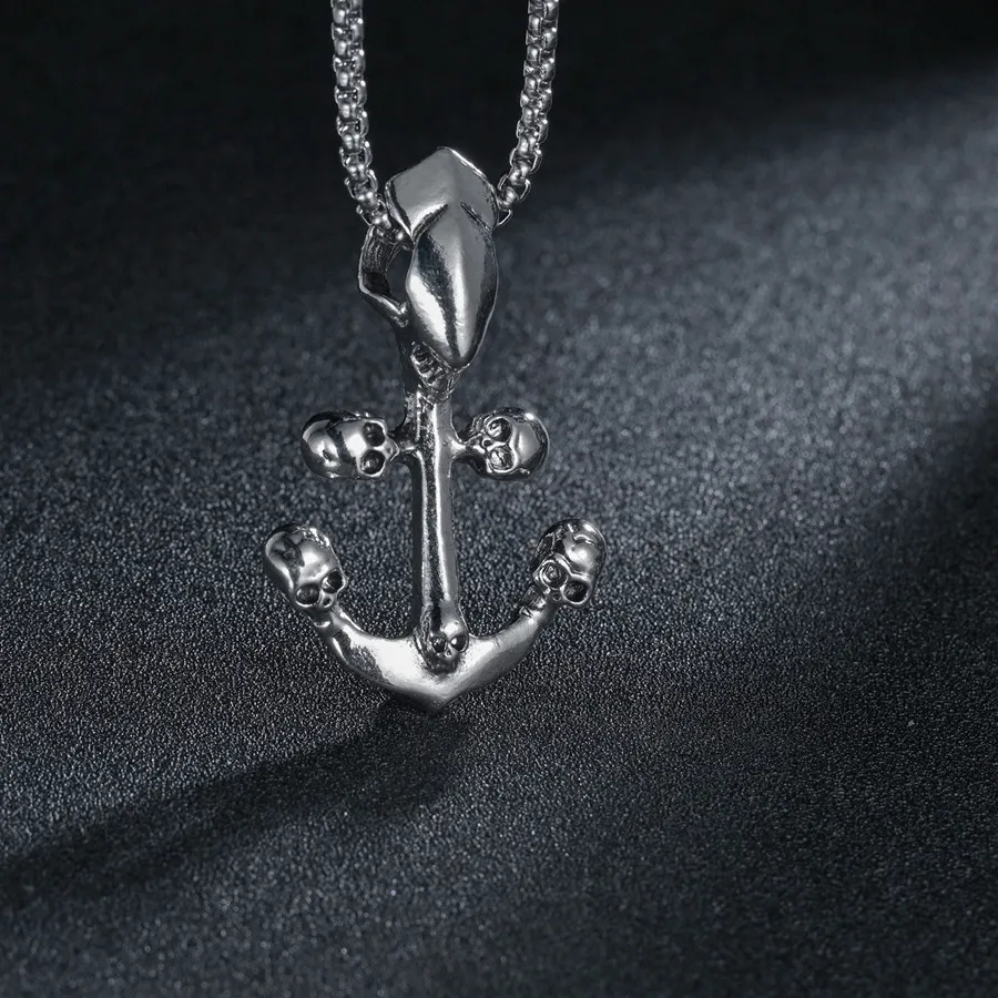 Authentic Sea Anchor Sailor Man Men Necklaces Chain Pendants Punk Rock Hip Hop Unique for Male Boy Jewelry