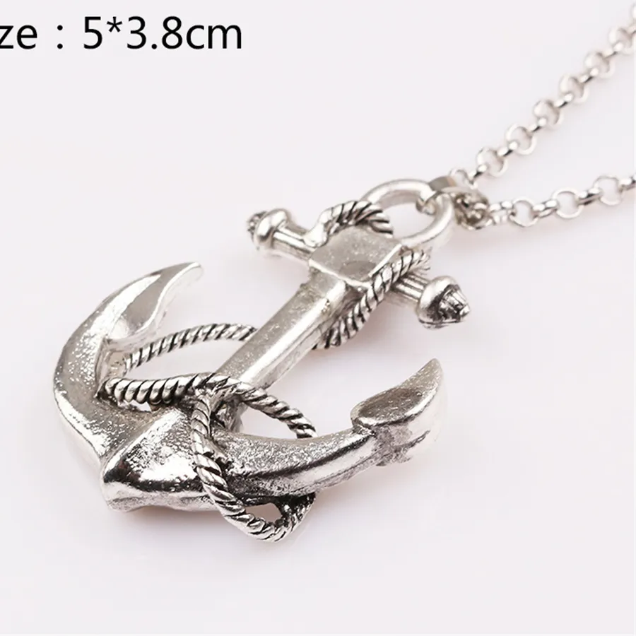 Authentic One Punk Gothic Casting Navy Viking Rope Sea Ship Sailor Anchor Pendants Necklaces 'S Jewelry Accessories