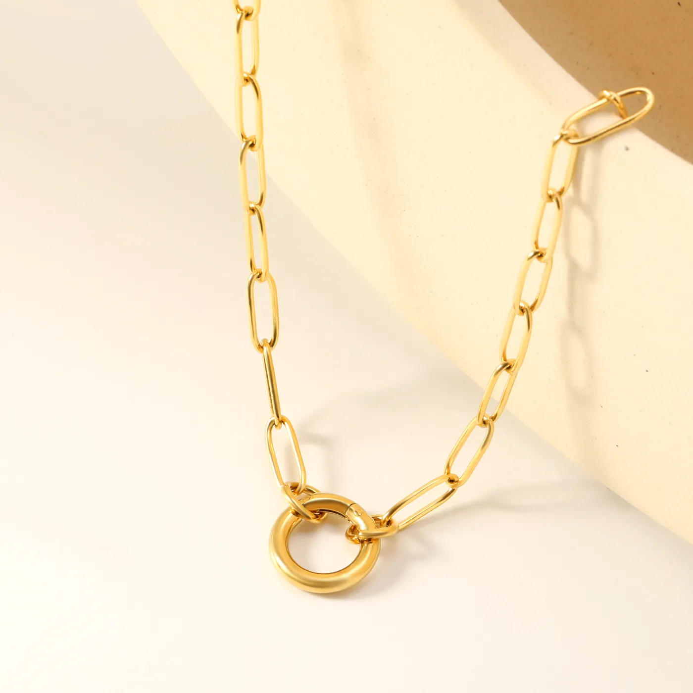 Authentic Sailor Clasp Necklace Gothic Street Hip-Hop Clavicle Chain Paperclip Chain Personalized Jewelry