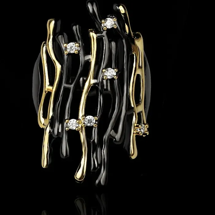 Authentic Creative Women's Ring Two-color Geometric Hollow Ring Irregular Branch Shape Jewelry Fashion Party Gift Sterling Silver 925