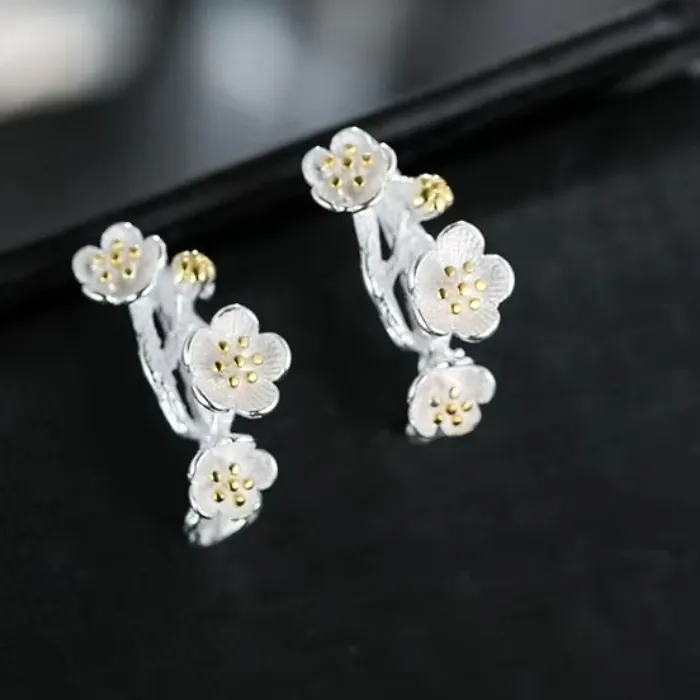 Authentic Whispers of Spring: Flowering Branch Earrings