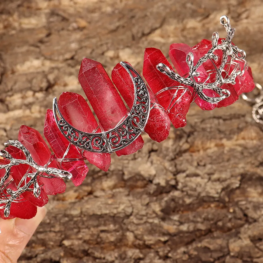 Authentic Lunar Branch Crystal Crown: A Celestial Diadem of Wizardry