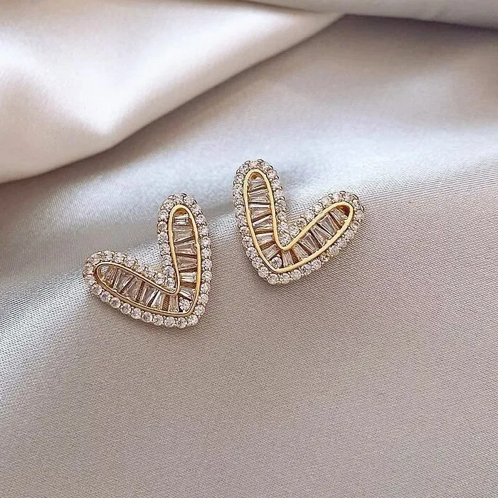Authentic Celestial Heart Radiance: 14K Gold-Plated Zircon Talismans