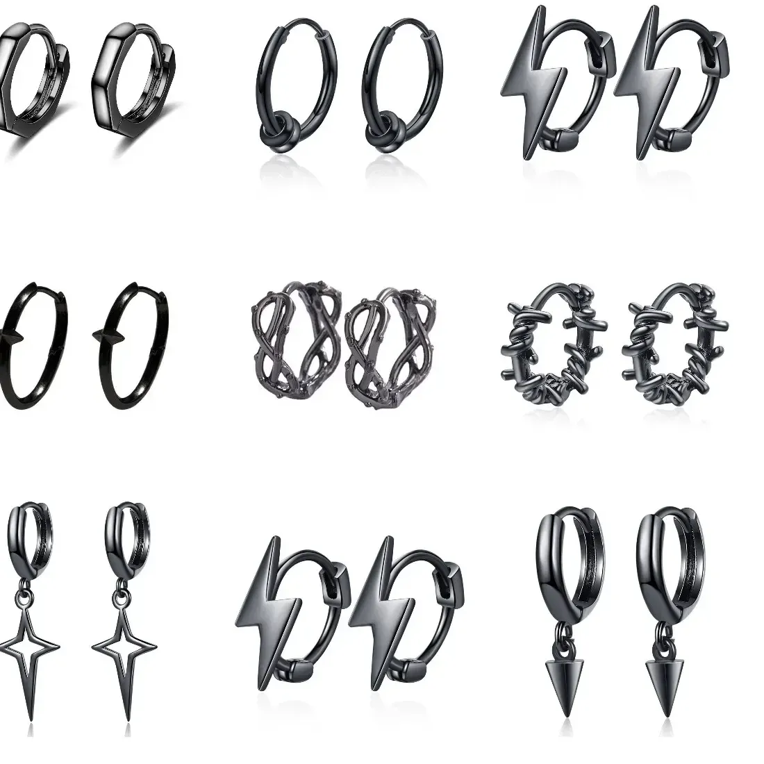 Authentic New Fashion Korean Geometric Hollow Retro Black Simple Vine Branch Earrings for Girl Teen Jewelry Aretes