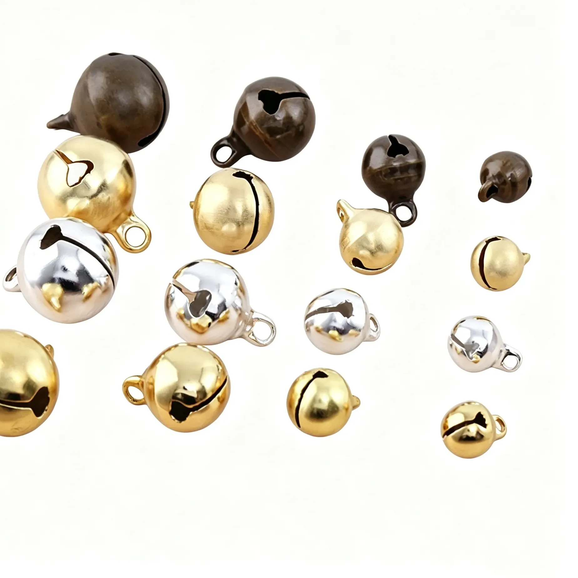 Authentic BoYuTe (200 Pieces/Lot) 6-8-10-12mm Bell Beads Small Tinker Bell Christmas Jingle Bell Diy Jewelry Making Findings