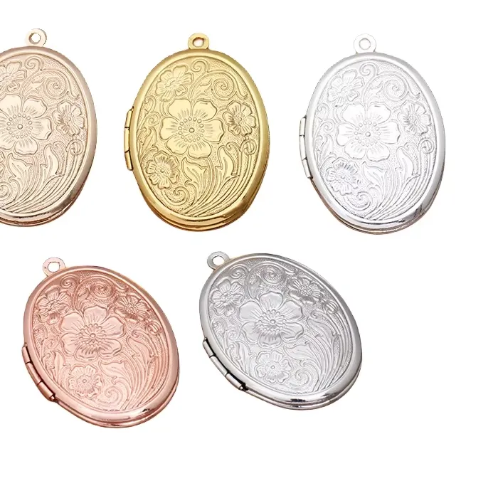 Authentic BoYuTe (10 Pieces/Lot) 23*29mm Oval Photo Locket Material Floating Memory Locket Pendant Jewelry Accessoris