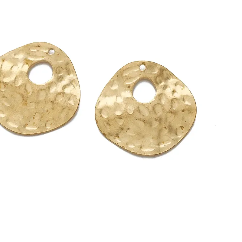 Authentic Moonlit Circle Charms: 10 Raw Brass Talismans for Sacred Adornments