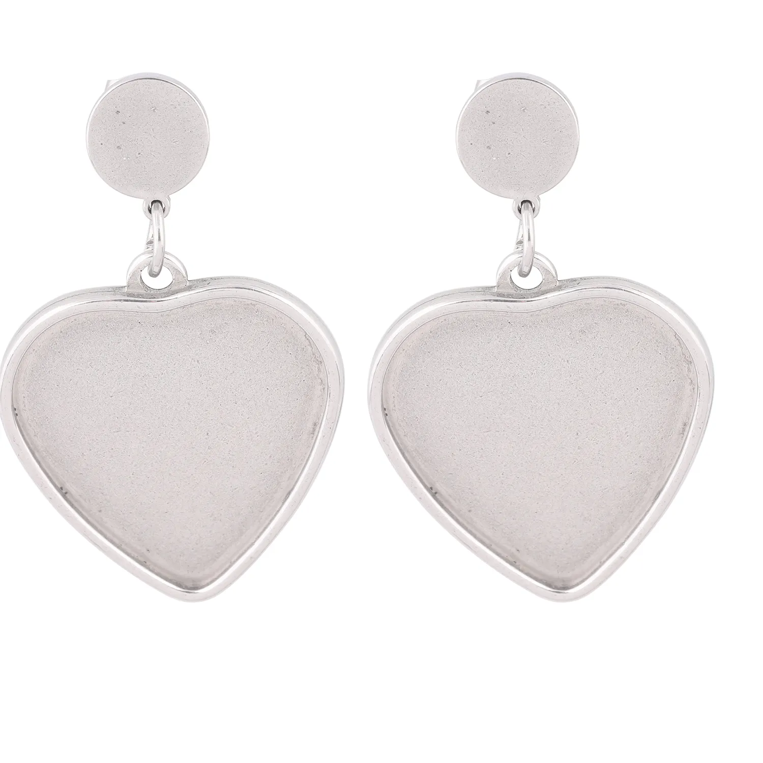 Authentic 10pcs Fit 20mm Heart Cabochon Earring Base Setting Blanks Diy Post Earrings Studs Findings For Jewelry Making