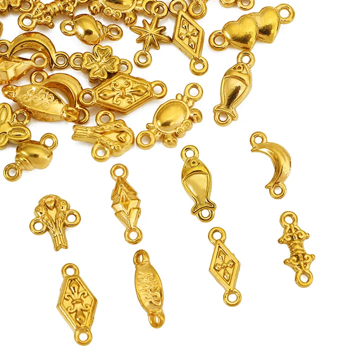 Authentic 20pcs Crabs Flowers Love Moon Conch Pendant Connectors for Necklace Bracelet Charms DIY Jewelry Making Supplies