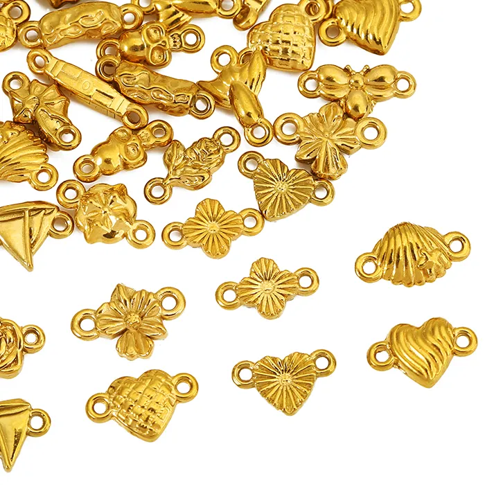 Authentic 20pcs Love Heart Flower Skull Bee Pendants for Necklace and Bracelet Jewelry Making Connectors Accessories