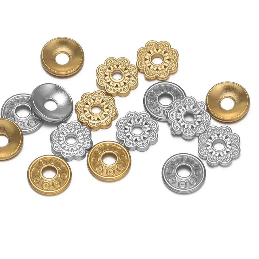 Authentic 20Pcs Stainless Steel 6mm Flower Beads Caps Round End Spacer Beads for DIY Jewelry Making Bracelet Necklace Findings Wholesale