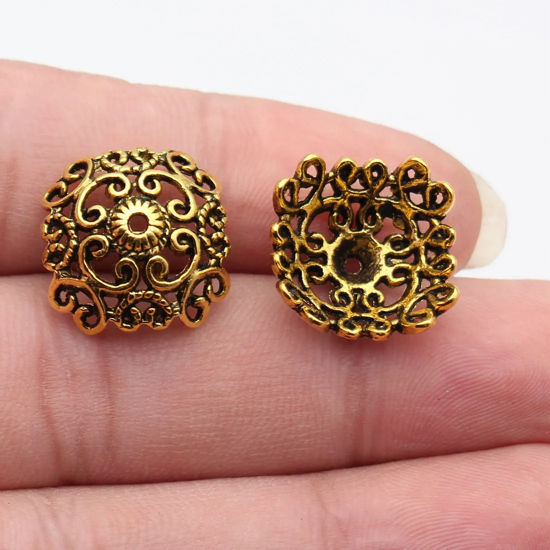 Authentic Large Oversize Flower Cap Spacer Beads Big Floral End Cap For Beaded Jewelry Supplies