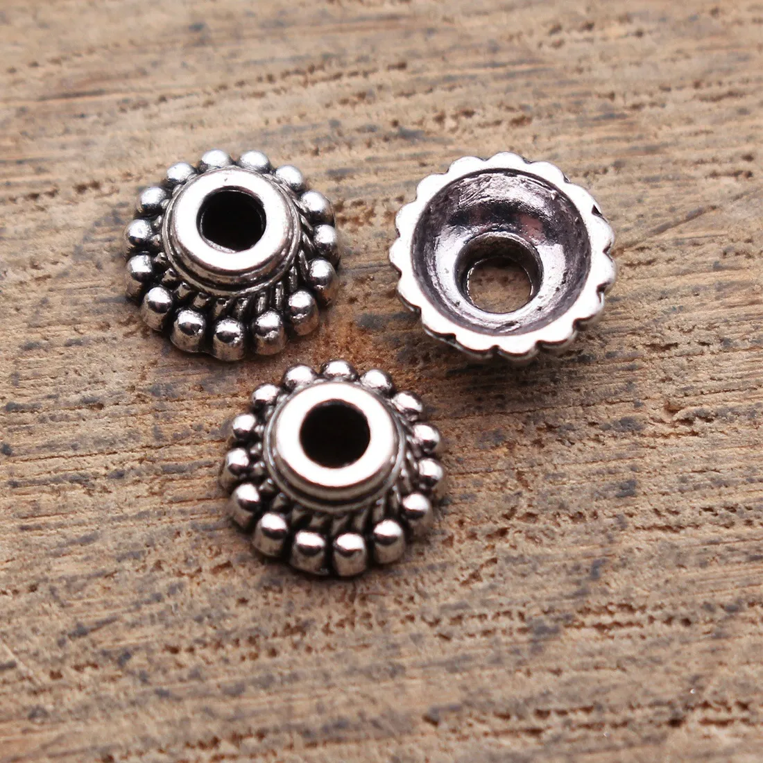 Authentic Flower Bezel Spacer Beads Floral Cap End For DIY Bracelet Necklace Jewelry Making For Charm