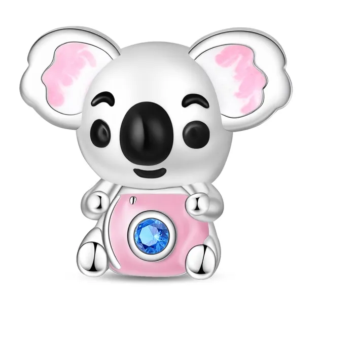Authentic Stylish 925 Sterling Silver Popular Camera Koala Charms Bead Fit Original Bracelet DIY Girls Travel Xmas Souvenir Gift For Her