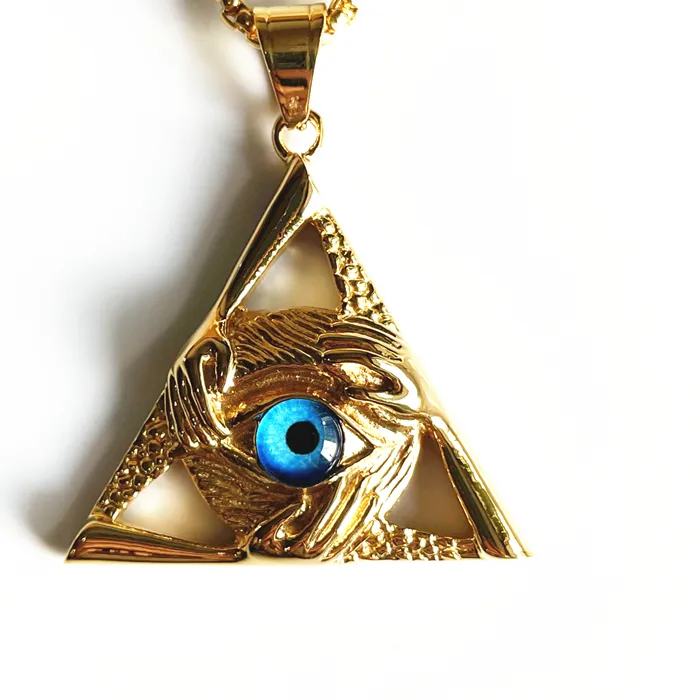 Authentic arrival Eye Of Providence Triangle Pendant Necklace For Men Illuminati The Third Eye Jewelry