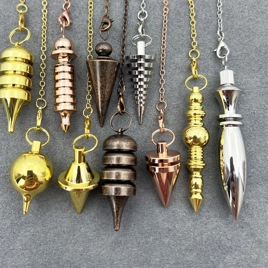 Authentic Cone 100% Copper Brass Metal Pendant Pendulum for Divination Dowsing Reiki Healing Egyptian Isis Pendulos Professional  A001