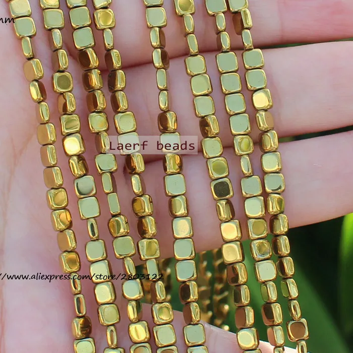 Authentic Shining! Natural Hematite Square Spacer Beads, For DIY Jewelry Making !We provide mixed wholesale for all items!