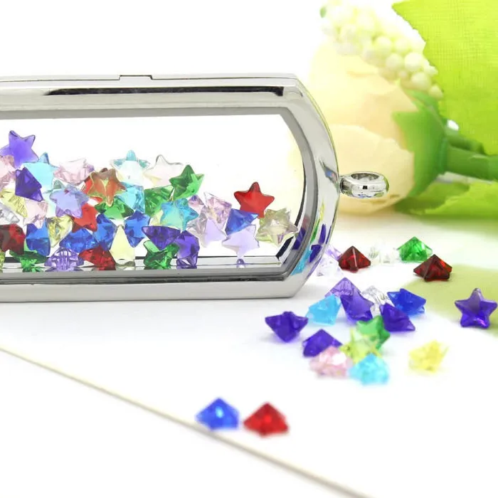 Authentic 240pc/lot 4mm 5mm Star Heart Birthstone Floating Locket Charm Glass Beads Fit For Memory Locket Pendant Charms Jewelry Making