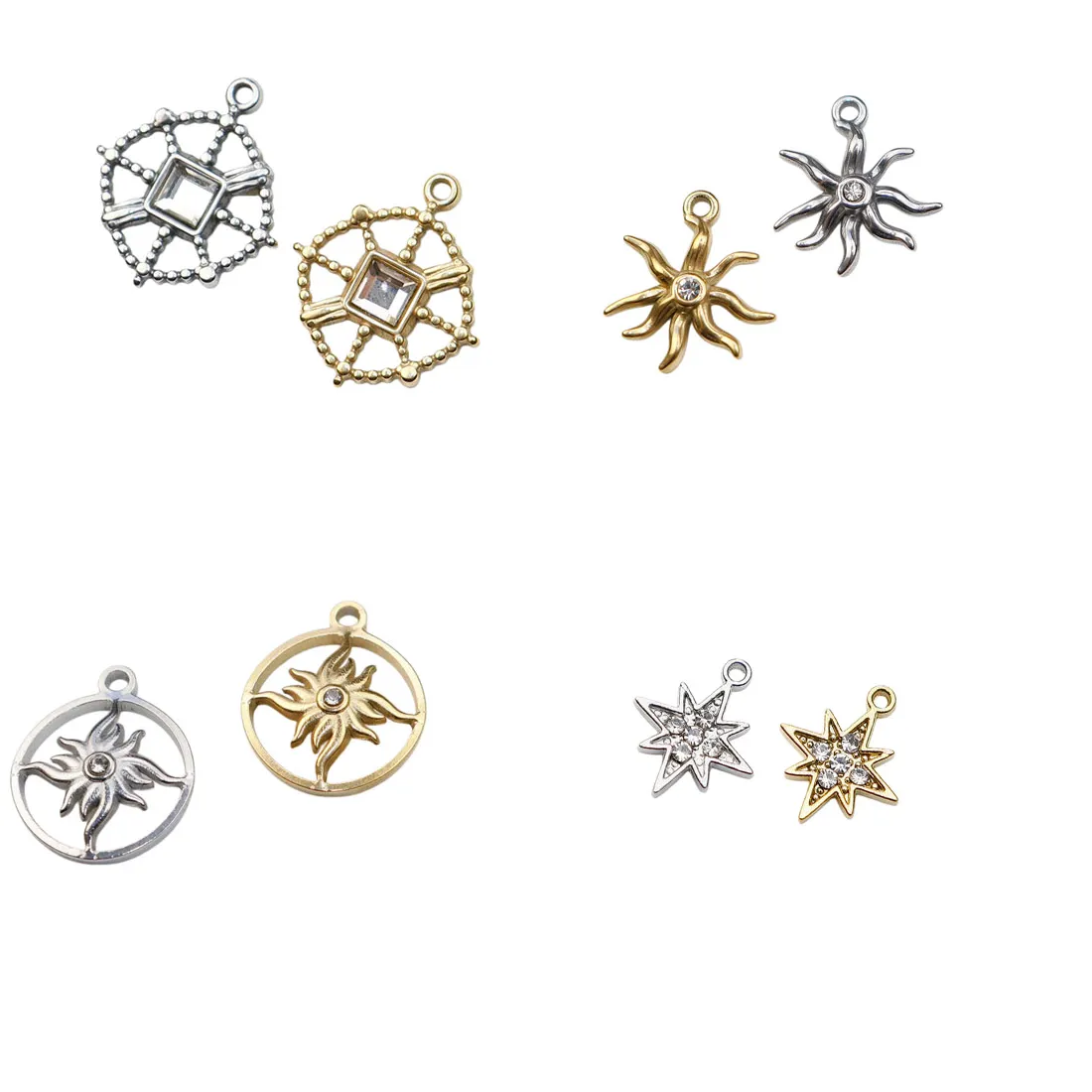 Authentic 5pcs Star Jewelry Accessory Charms Pendant DIY Handcraft Vacuum Plate Waterproof Antiallergic