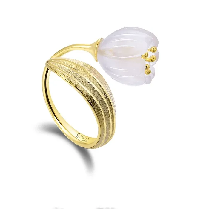 Authentic Enchanted Valley Blossom Ring - Gold Plated Nature Spirit Connection Band