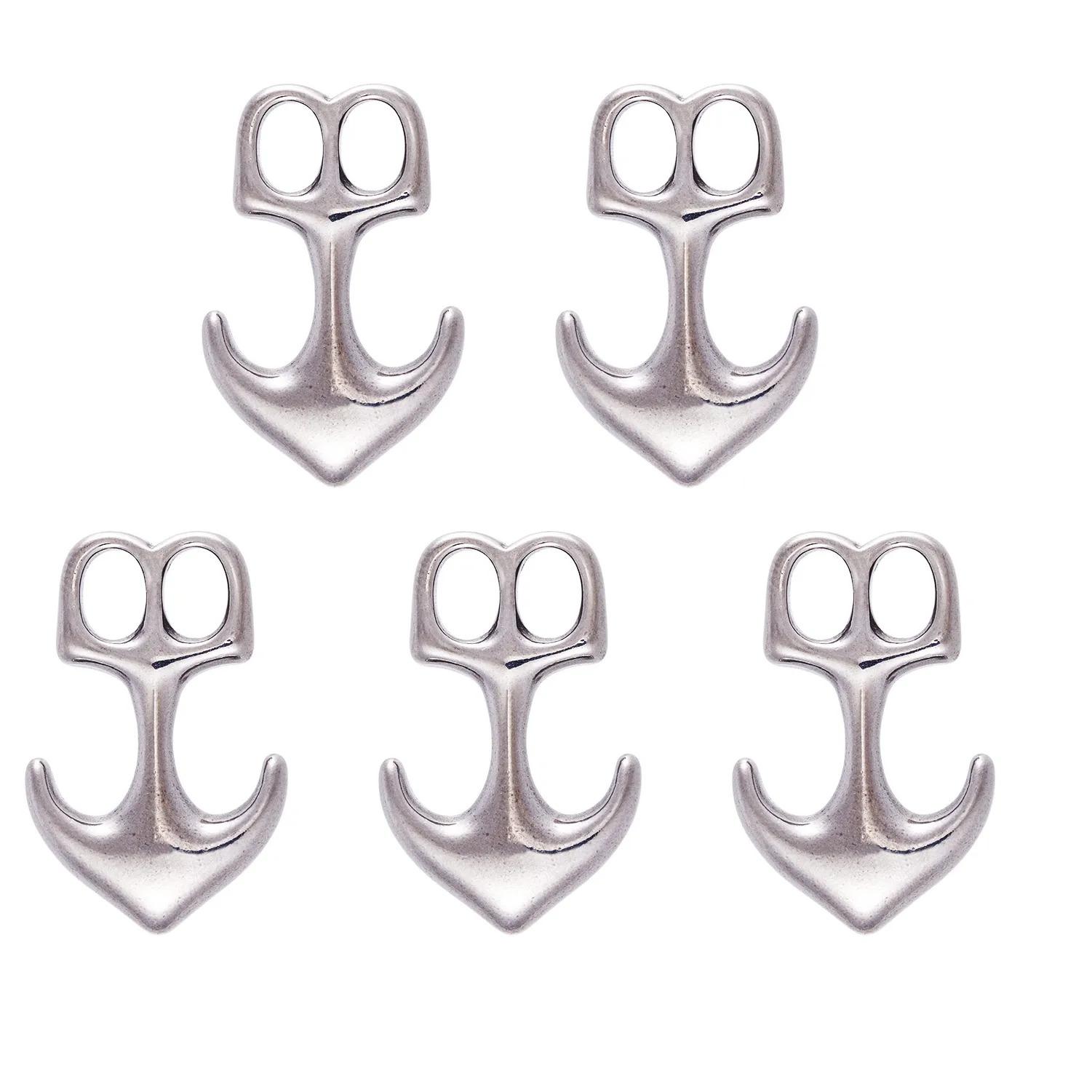 Authentic 5pcs Anchor Hook Clasps 304 Connector For Women Men Leather Cord Bracelet Closure Jewelry Making DIY Accessories