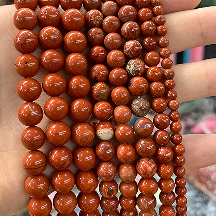 Authentic Natural Stone Redstone Handmade Beads Diy woman Bracelets traditional Handstring for Jewelry Making 4/6/8/10/12mm 15" Wholesales