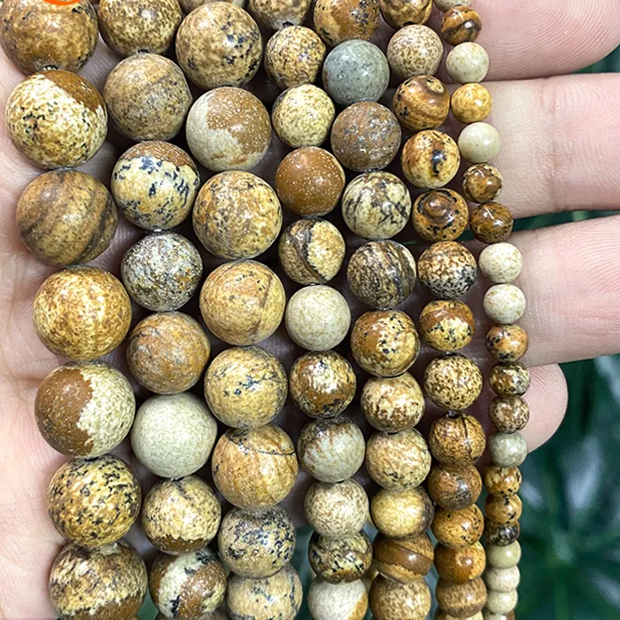 Authentic Sacred Landscape Picture Jasper Beads - Earth Resonance Talismanic Stones