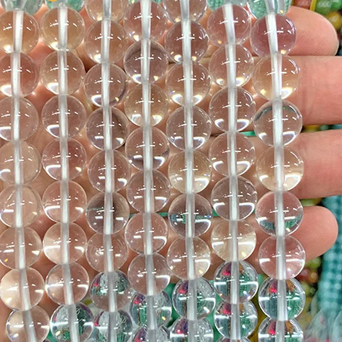 Authentic Strand of Pure Luminescence White Crystal and Glass Beads