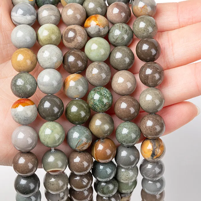 Authentic Natural Marine Stone decoration Beads For Jewelry Making DIY classical style Earrings Charm Bracelet 15" Wholesale 4/6/8/10/12mm
