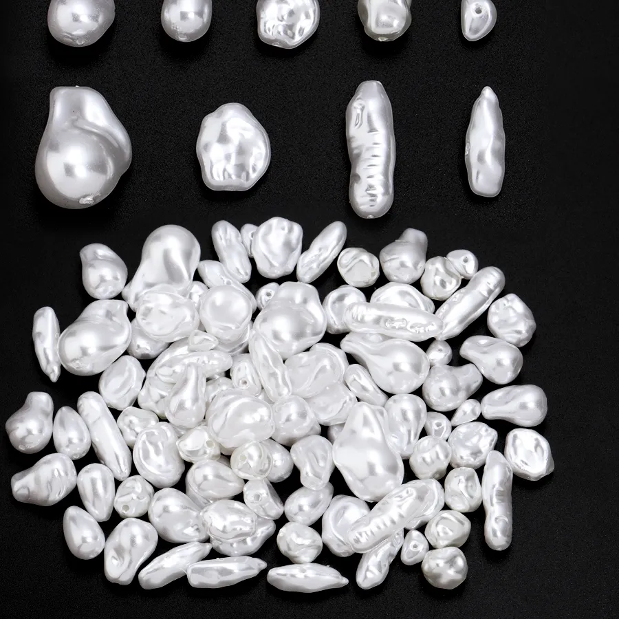 Authentic 20pcs/lot Irregular ABS Imitation Pearls Beads Loose Spacer Beads For Jewelry Making DIY Necklace Earrings Hairclip Bracelet