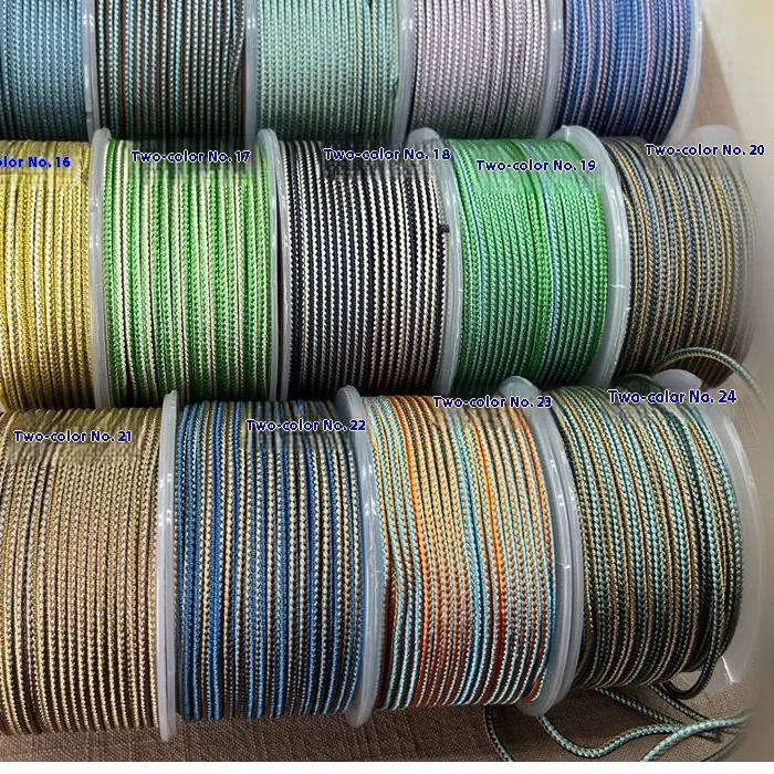 Authentic 10m/Roll 2.5mm two-tone Color Braided Cotton Woven Rope Twist Jewelry Line Diy Hand Rope Lanyard Necklace Hanging Cord
