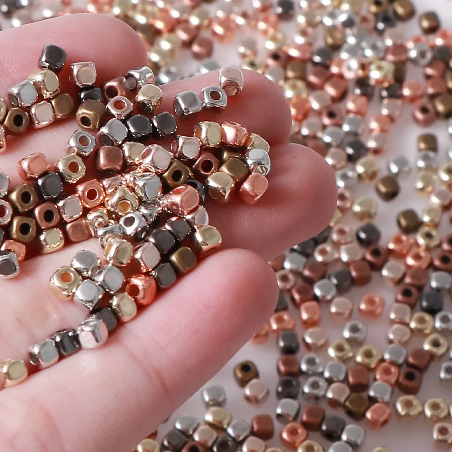 Authentic 800pcs CCB Square with Rounded Corners Beads 3mm Mixed Color for DIY Jewelry Necklace Making Accessories