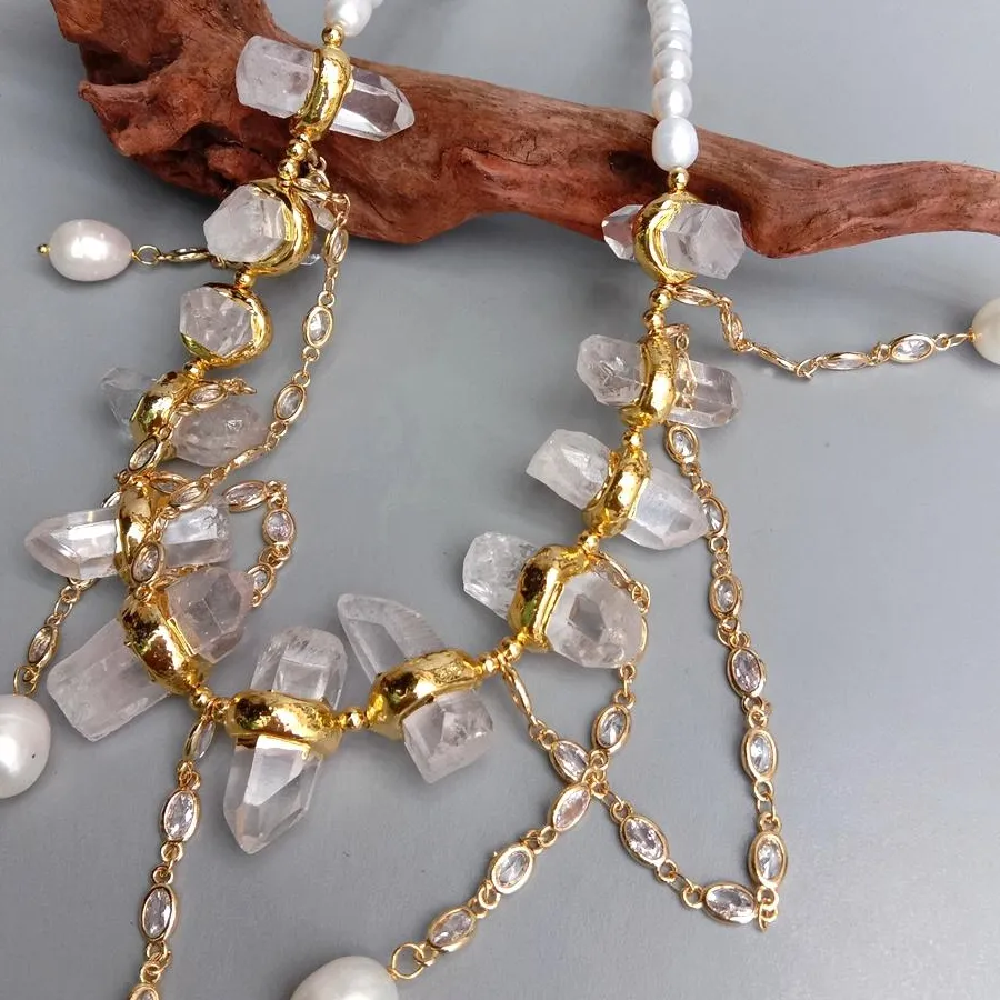 Authentic The Luminescent Tide Pearl And Quartz Fringe Talisman