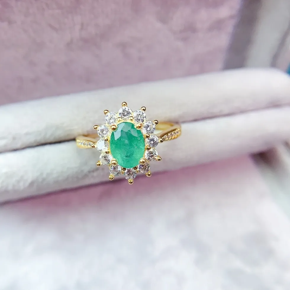 Authentic The Verdant Sovereign Ring of Emerald and Pure Silver