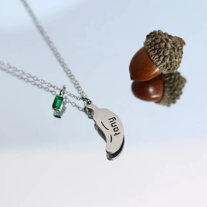 Authentic Chandler Customized Banana Name Necklace Stainless Steel Silver Tone Christmas Gift For Girlfriend/Wife Cute Chain