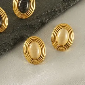 Authentic Celestial Stone‑Gleam Earrings: Radiant Harmony of the Cross‑Border Cosmos