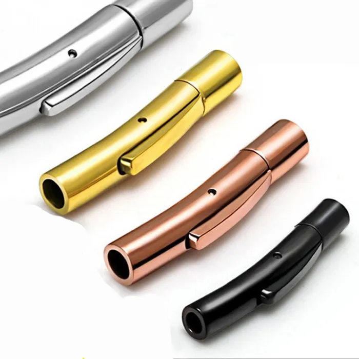 Authentic Stainless Steel Clasps Hooks 4mm 6mm 8mm Leather Cord Bracelets Necklace Clasp Connectors for Buckles Closed DIY Jewelry Making